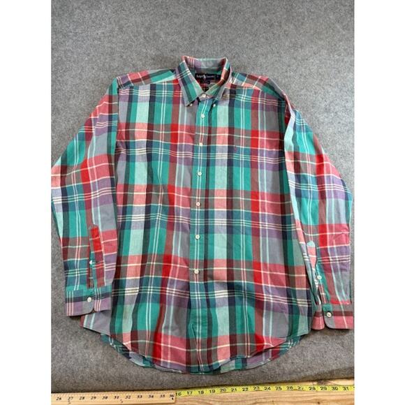 Ralph Lauren Other - VTG 90s Ralph Lauren Blaire Button Down Shirt Mens M Plaid Mini Pony Preppy Y2K